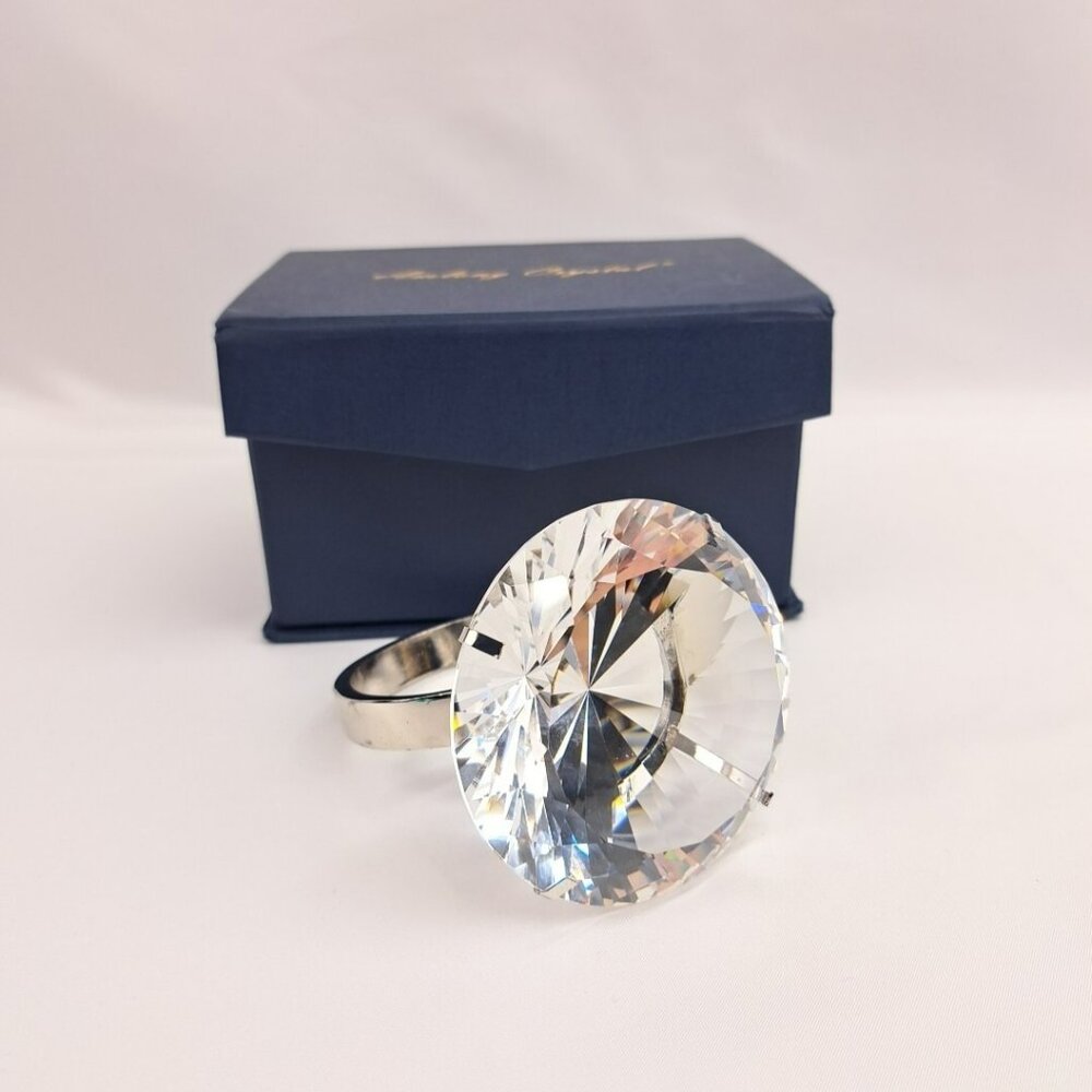 Diamond Ring Paperweight Amlong Crystal Large Diameter Clear Crystal